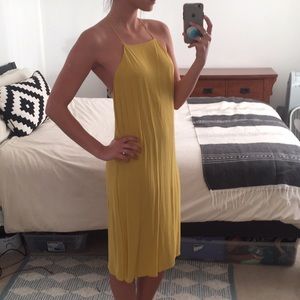 Mustard Yellow Midi Slip Dress